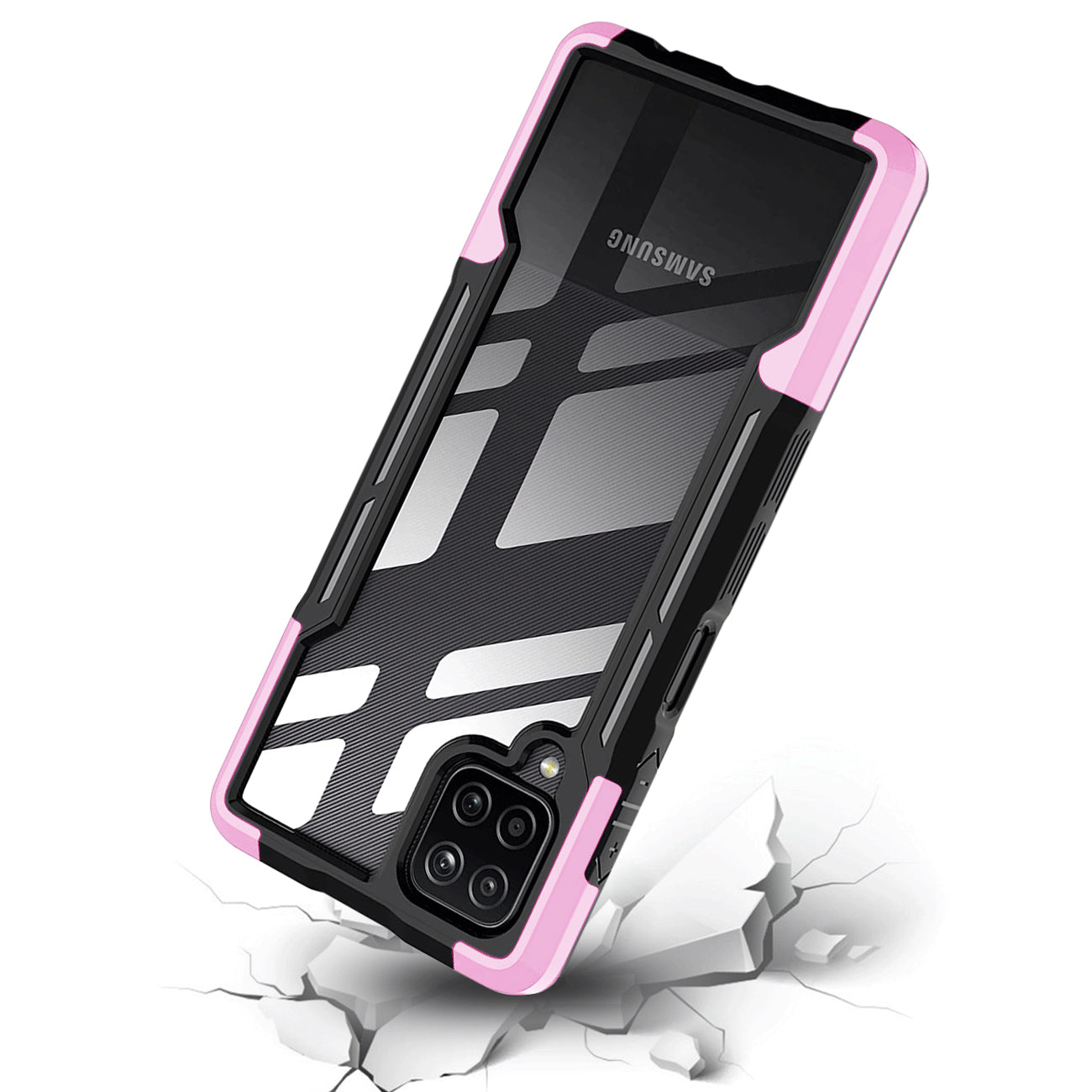 Case Shockproof Excellent Grip Silky Feeling Samsung A12 5G Pink Color