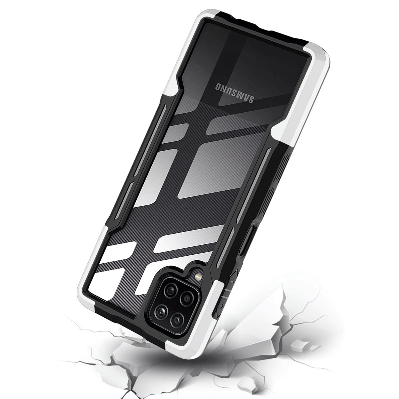 Case Shockproof Excellent Grip With Silky Feeling Samsung A12 5G White Color