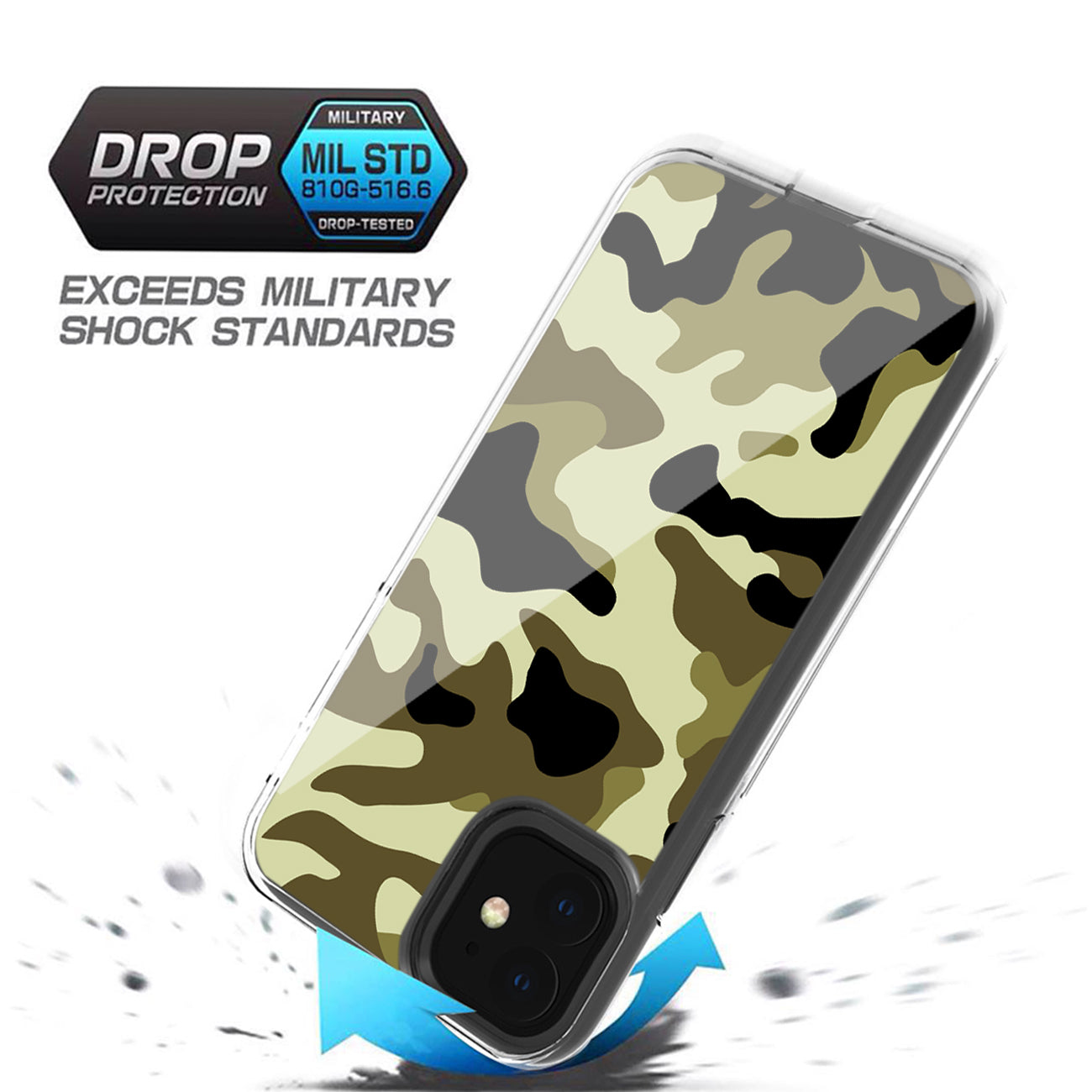 Camouflage Dual Layer Hybrid Hard & Soft TPU Rubber Case for IPH 11 In Green