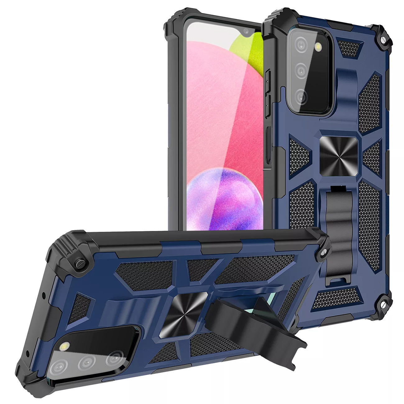Built-in Kickstand TPU Case with Magnetic Mount for SAMSUNG GALAXY A03S in Blue