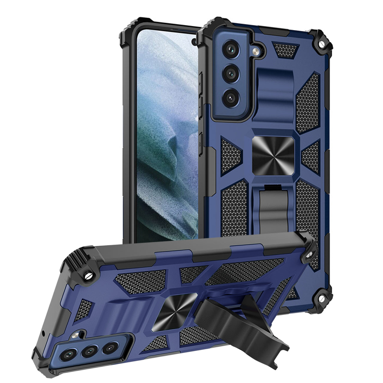 Built-in Kickstand TPU Case with Magnetic Mount for SAMSUNG GALAXY S22 in Blue