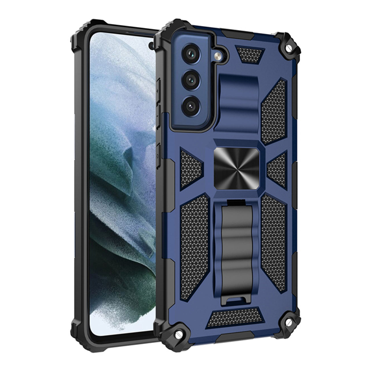 Built-in Kickstand TPU Case with Magnetic Mount for SAMSUNG GALAXY S22 in Blue