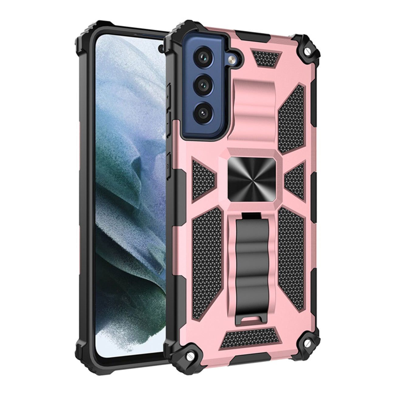 Built-in Kickstand TPU Case with Magnetic Mount for SAMSUNG GALAXY S22 in Rose Gold