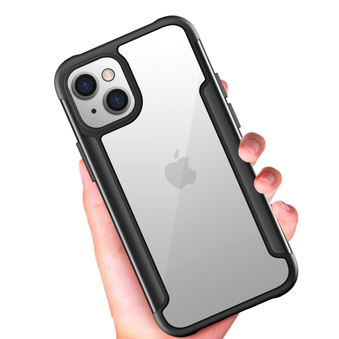 Case Metal Bumper PC TPU High Quality Clean For iPhone 13 Black Color