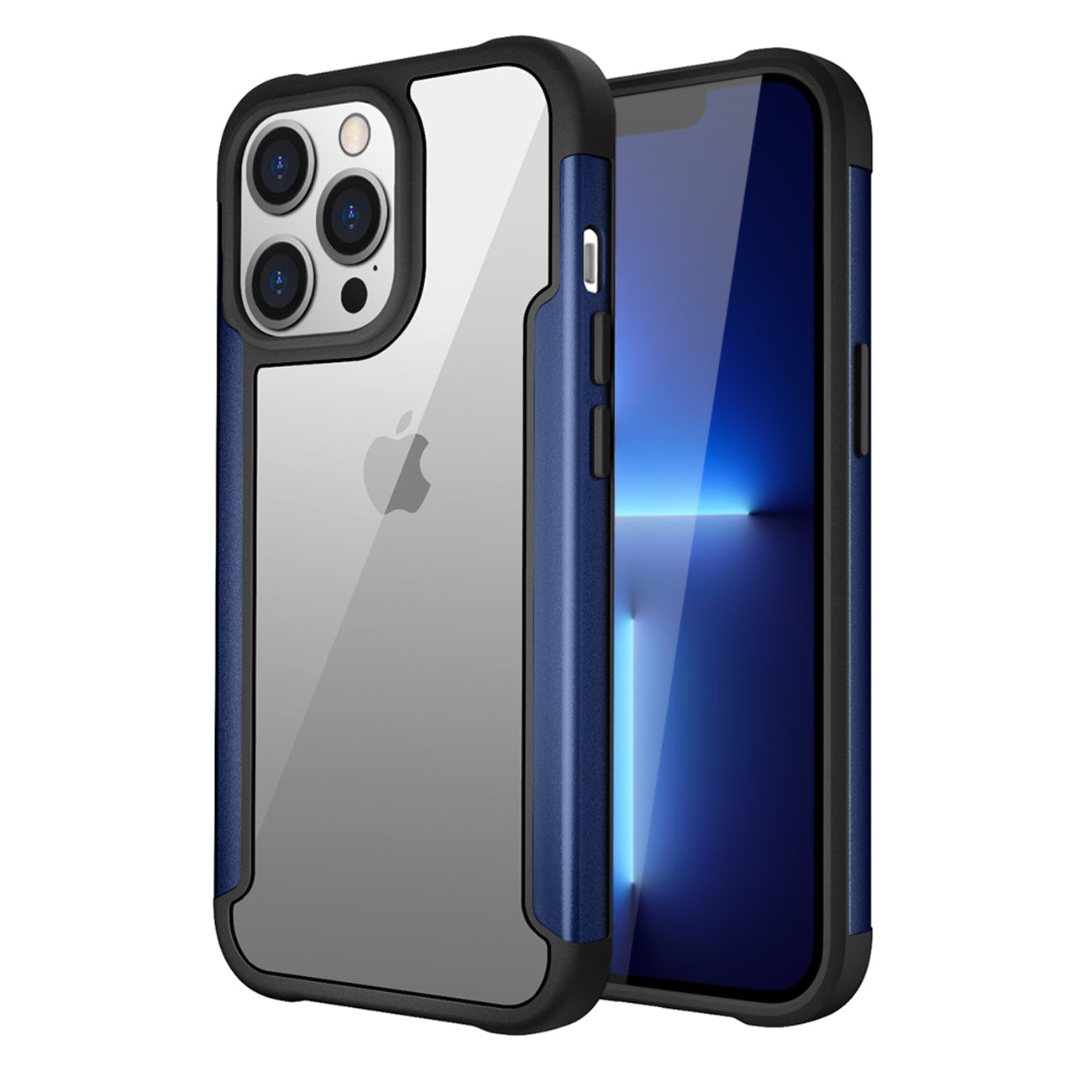 Case Metal Bumper PC TPU High Quality Clean For iPhone 13 Pro Blue Color