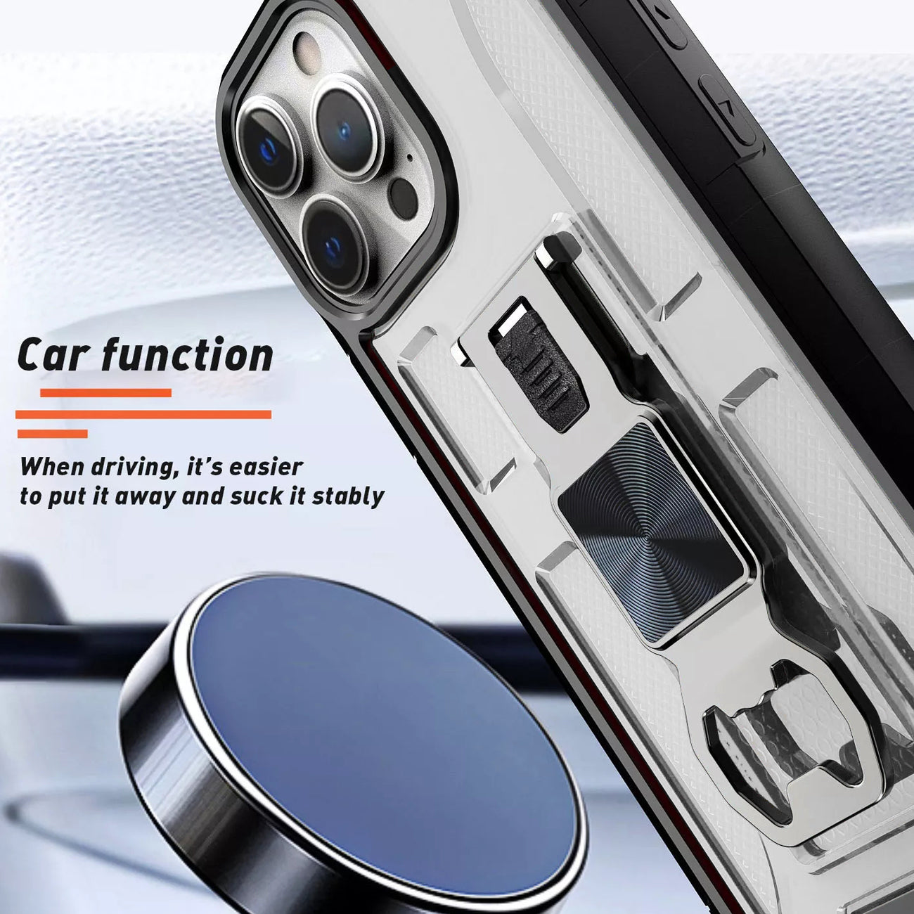 Kickstand Ring Holder/Bottle Opener with Magnetic Car Mount for APPLE IPHONE 13 PRO MAX