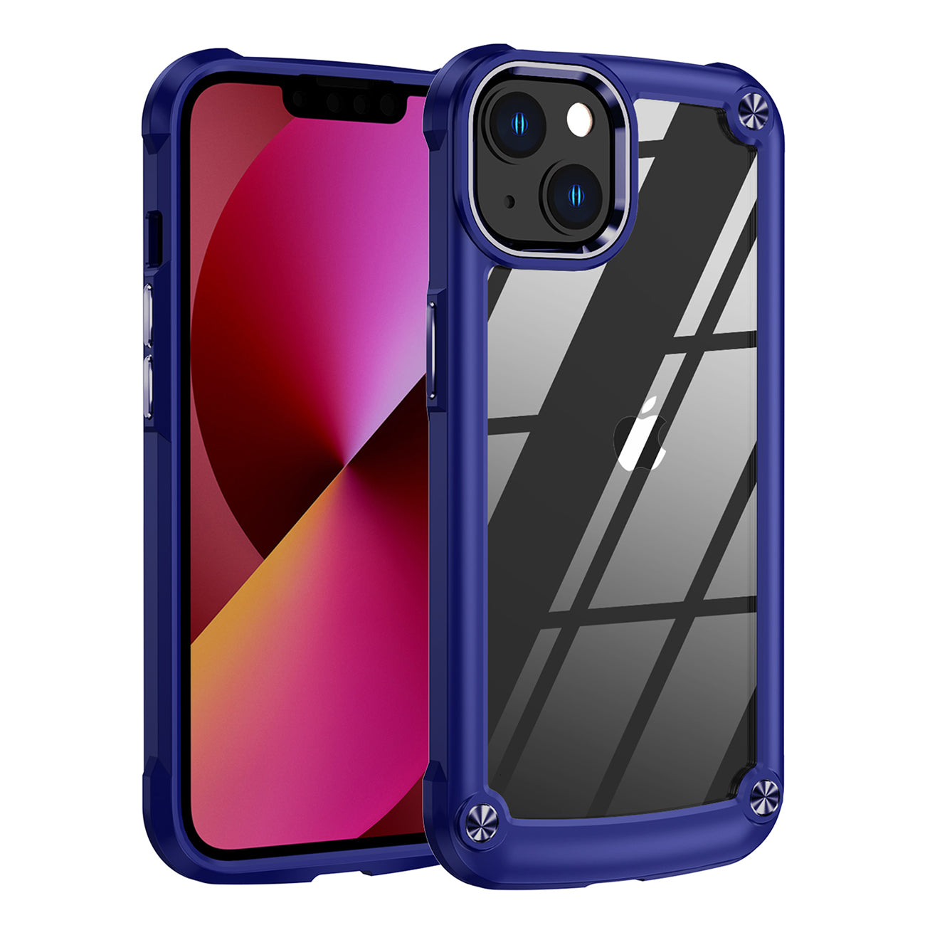 High Quality Clean PC,TPU and Metal Bumper Case For iPhone 13 In Navy