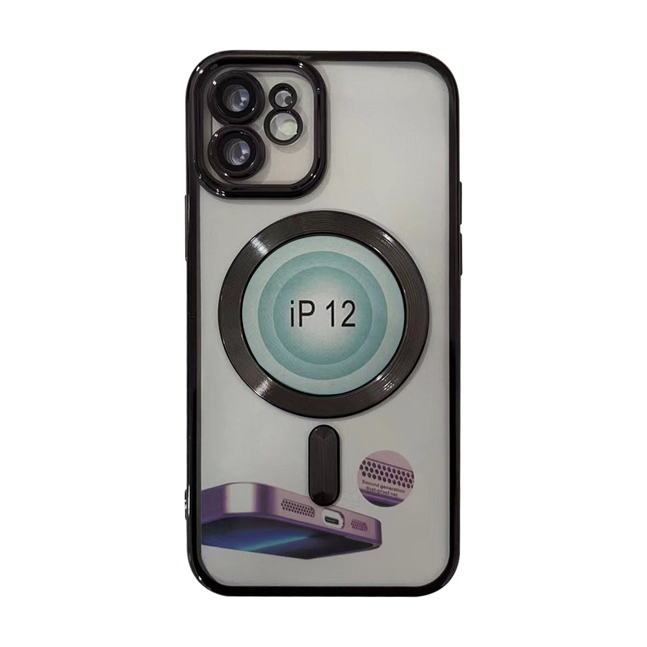 Magnetic Wireless Charging TPU Bumper Case For iPhone 14 Pro Max In Black