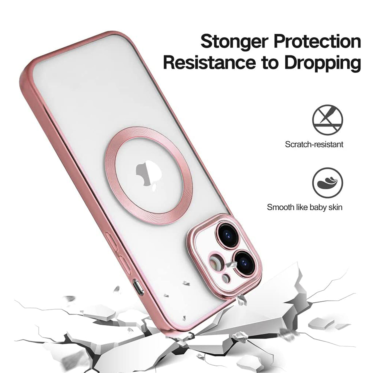 Magnetic Wireless Charging TPU Bumper Case For iPhone 11 In Pink