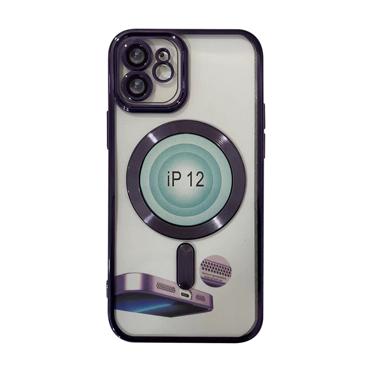 Magnetic Wireless Charging TPU Bumper Case For iPhone 14 In Purple