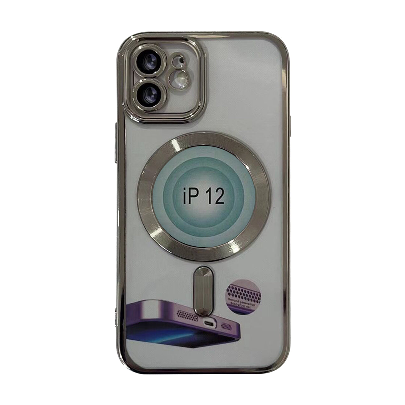 Magnetic Wireless Charging TPU Bumper Case For iPhone 14 Pro Max In Silver