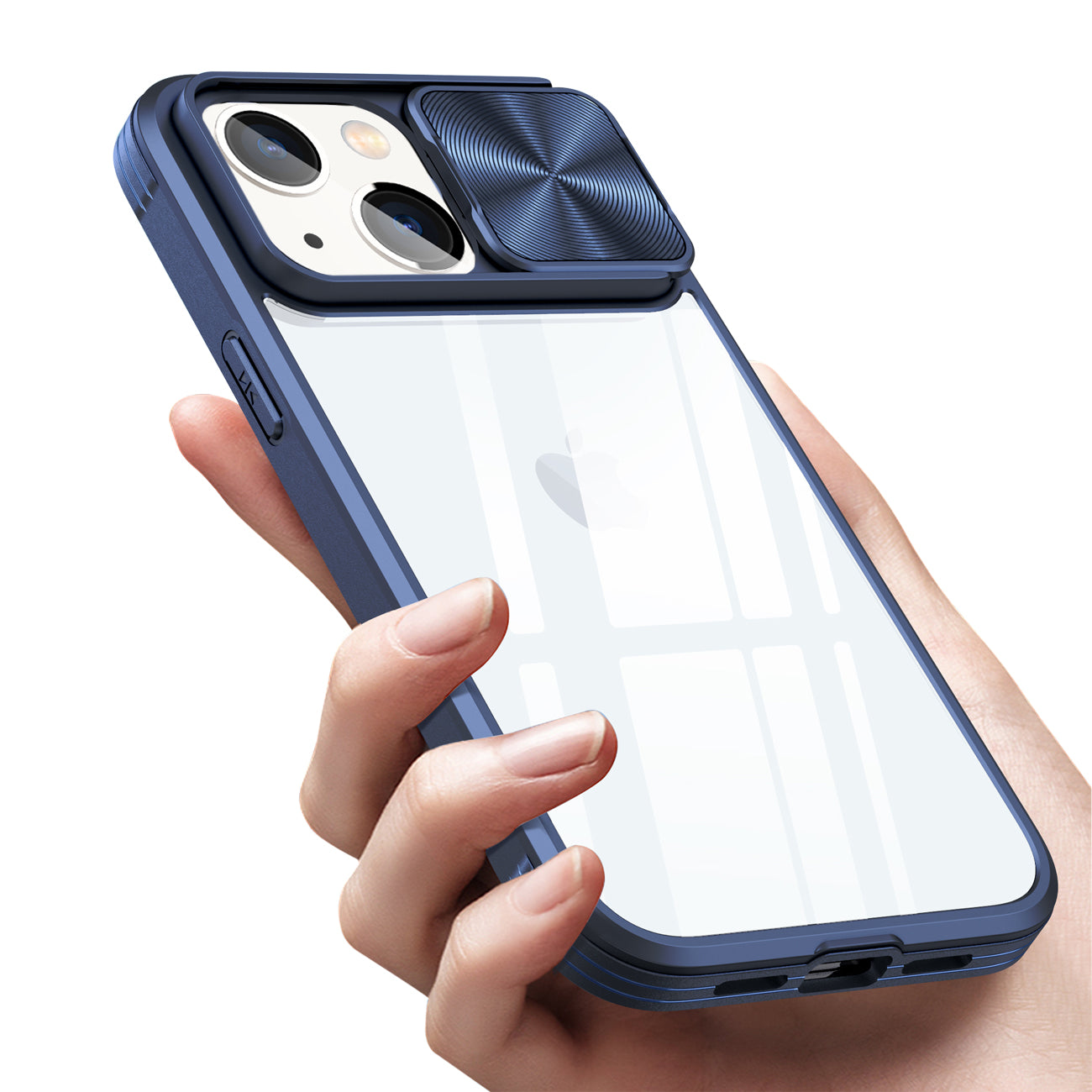 Phone Case With Mobile Phone Protective Film Slide Camera Lens Full Protection iPhone 14 Navy Color