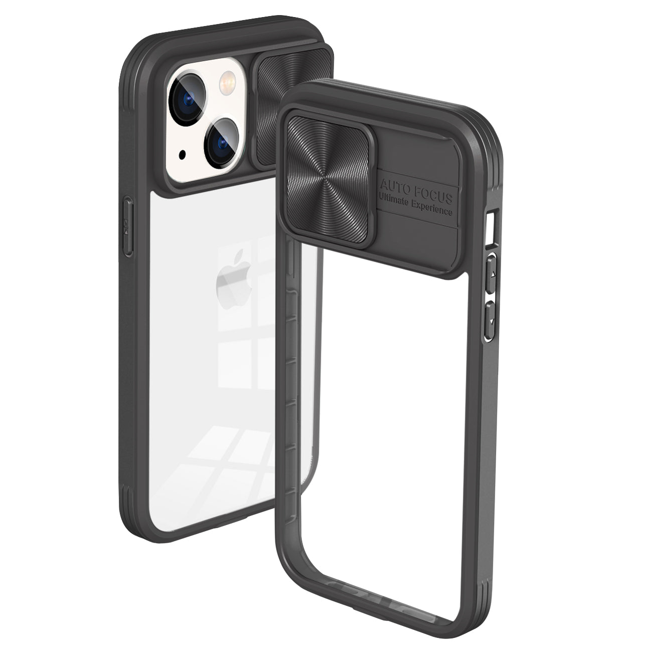Protective Film Slide Camera Lens Phone Case For iPhone 14 Plus In Black