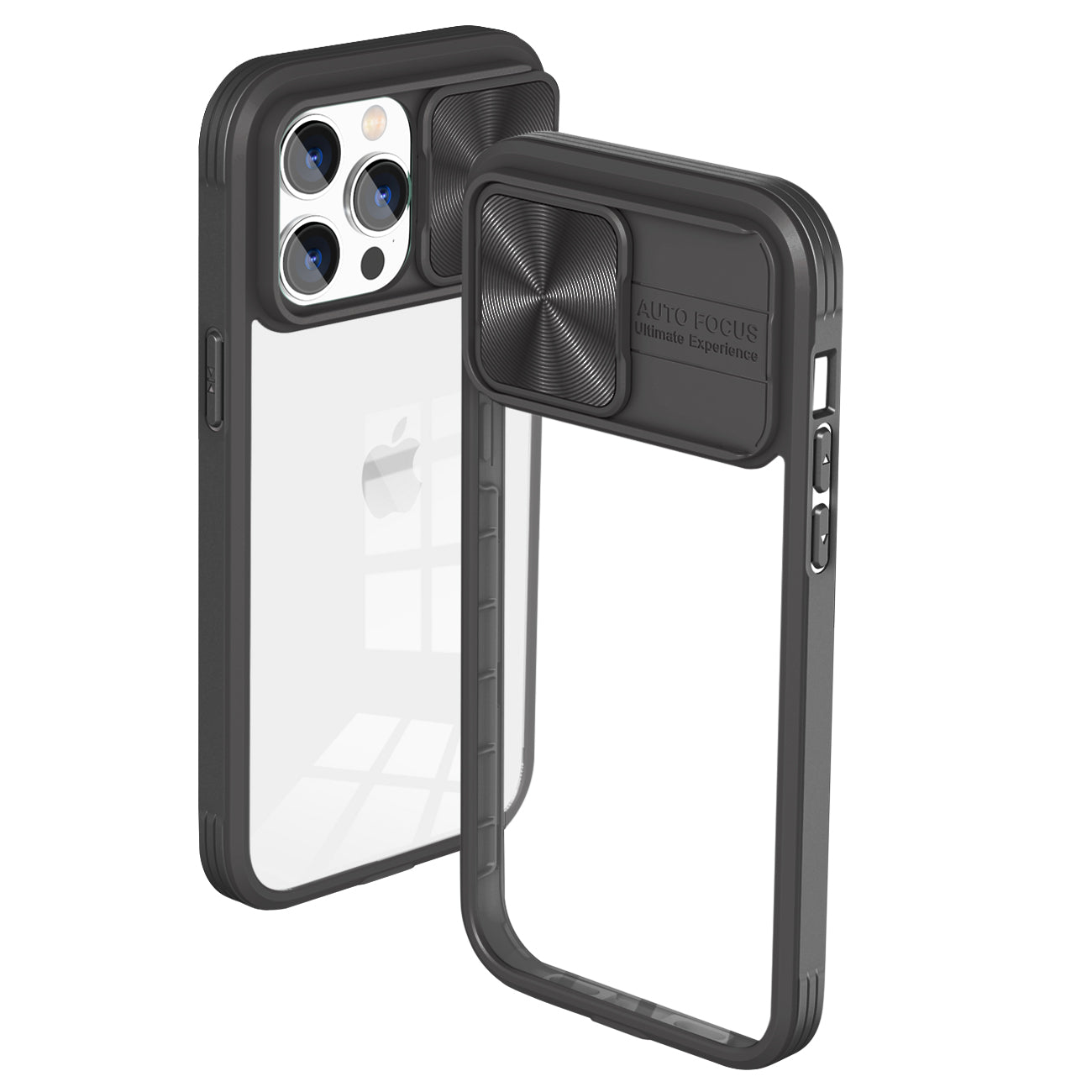 Protective Film Slide Camera Lens Phone Case For iPhone 14 Pro In Black