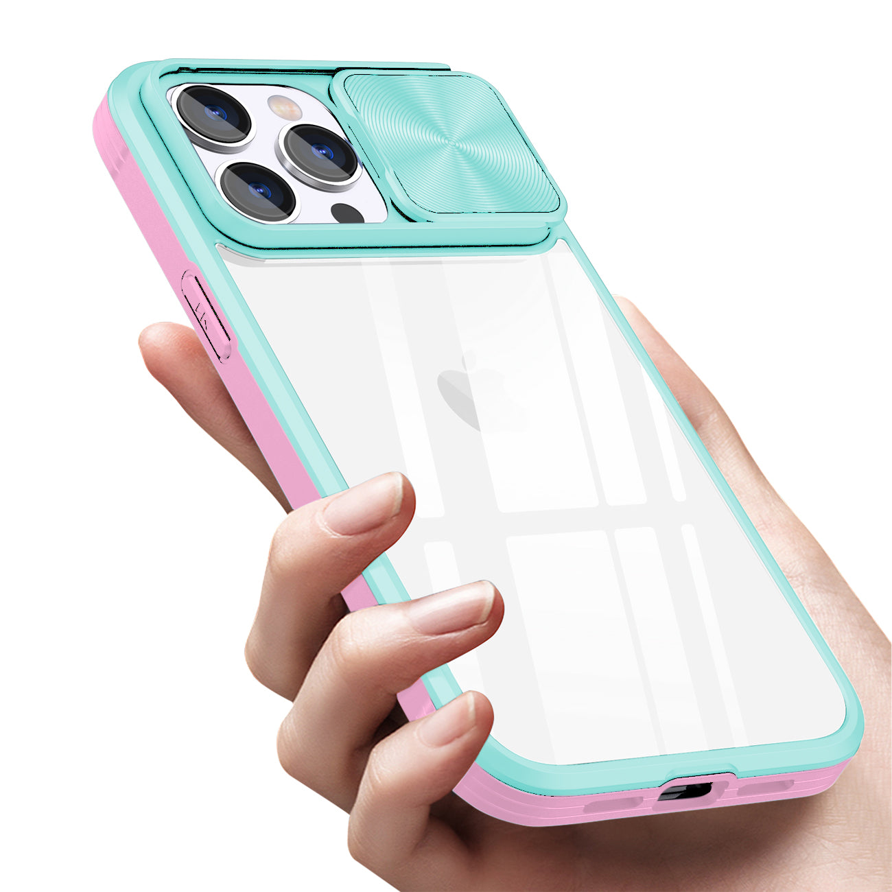 Protective Film Slide Camera Lens Phone Case For iPhone 14 Pro Max In Blue