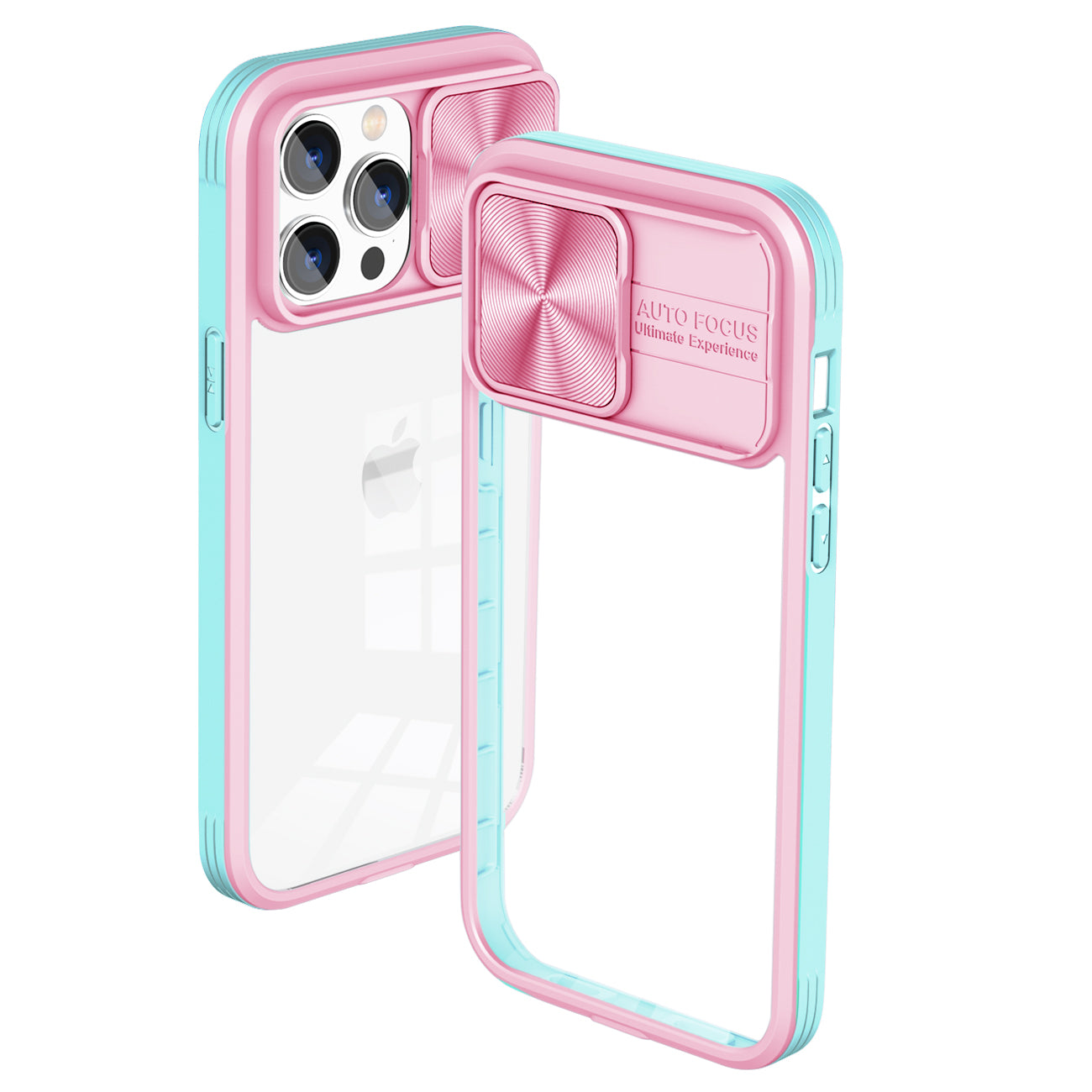 Protective Film Slide Camera Lens Phone Case For iPhone 14 Pro In Pink