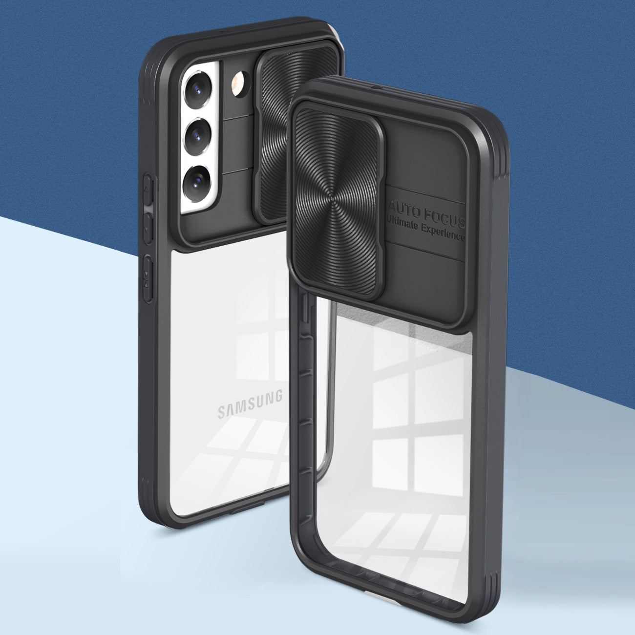 Protective Film Slide Camera Lens Phone Case For Samsung Galaxy S 22 In Black