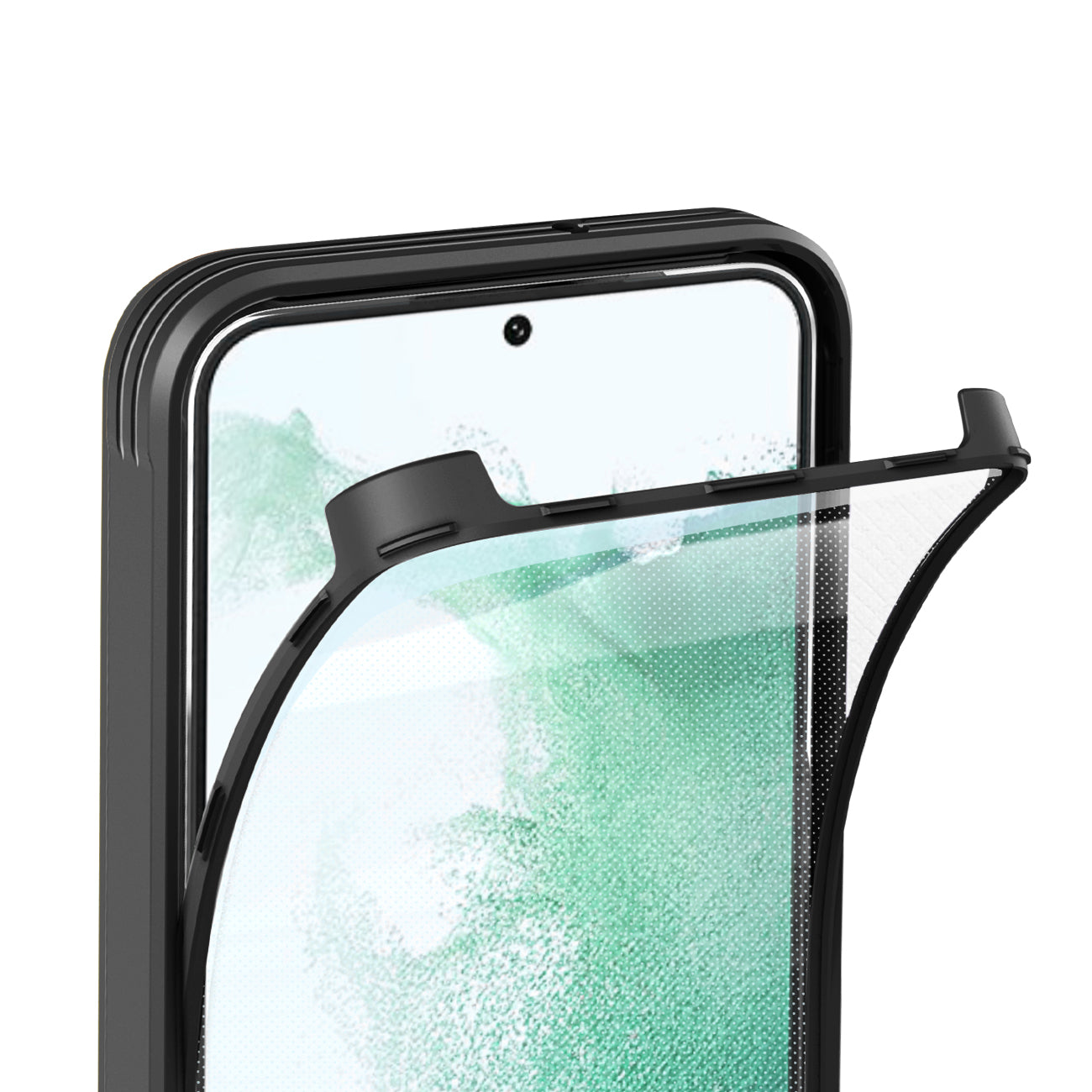 Protective Film Slide Camera Lens Phone Case For Samsung Galaxy S 22 Plus In Black