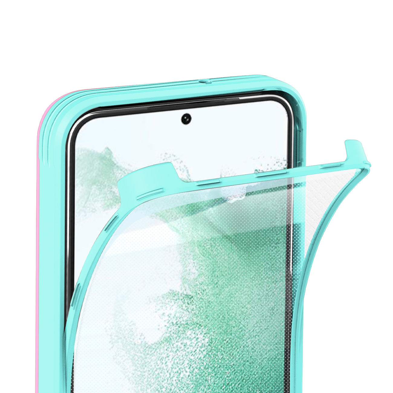 Protective Film Slide Camera Lens Phone Case For Samsung Galaxy S 22 Plus In Blue