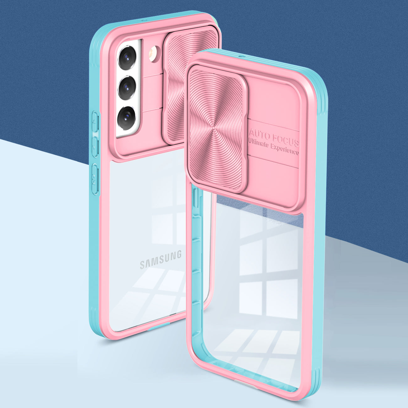 Protective Film Slide Camera Lens Phone Case For Samsung Galaxy S 22 In Pink