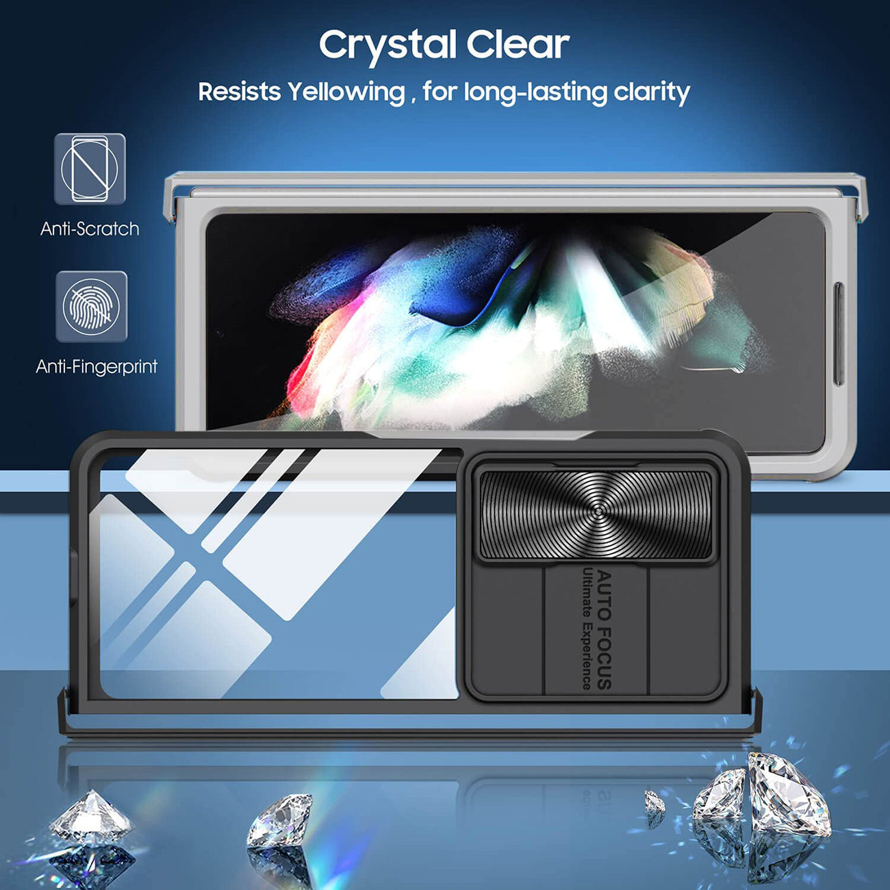 Protective Film Slide Camera Lens Phone Case For Samsung Galaxy Z Fold 4 In Gray