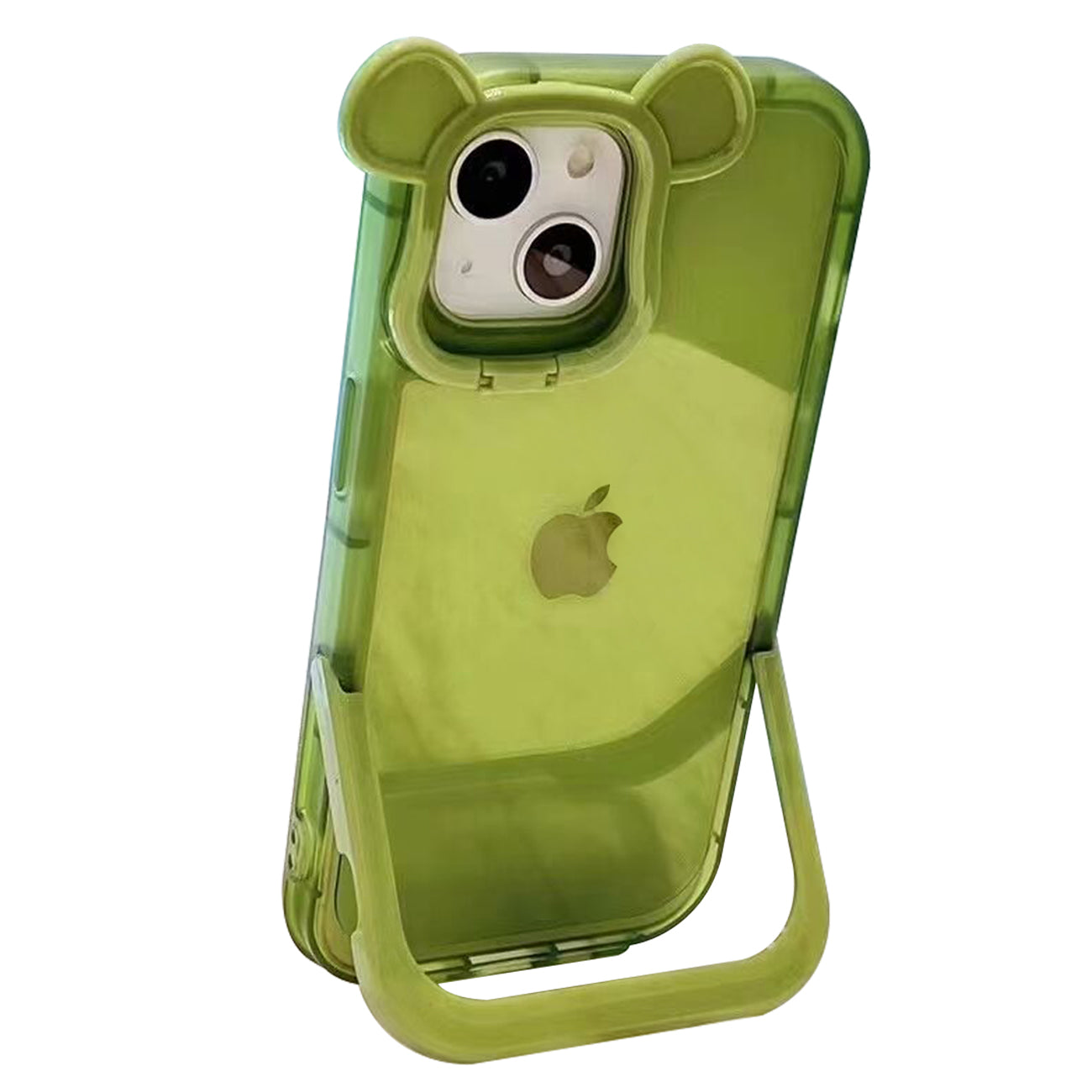 Fashion Design Fully Cover Frame Lens Protector Bracket Shockproof Phone Case For iPhone 14 Pro Max in Green