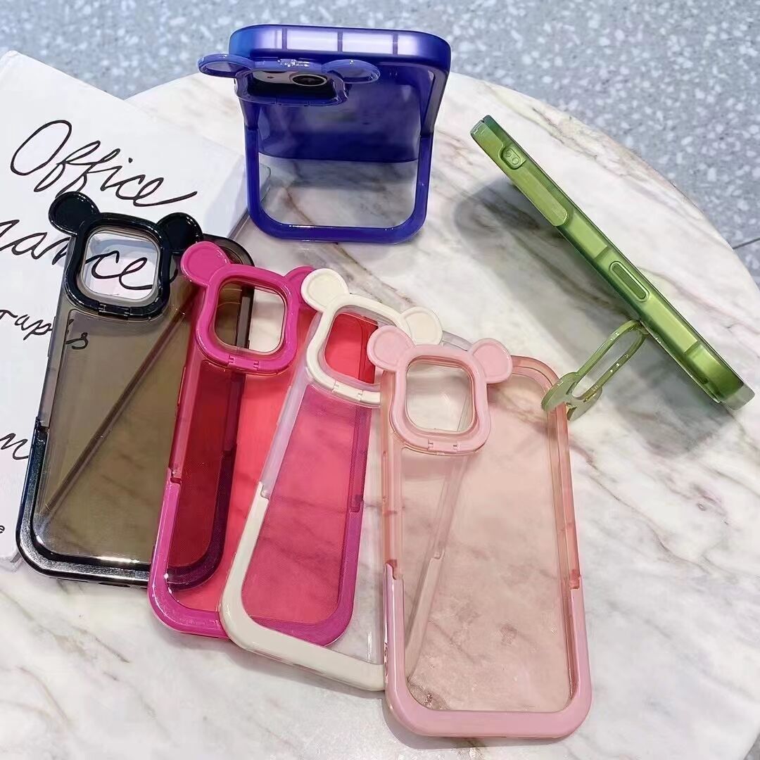 Fashion Design Fully Cover Frame Lens Protector Bracket Shockproof Phone Case For iPhone 14 Plus