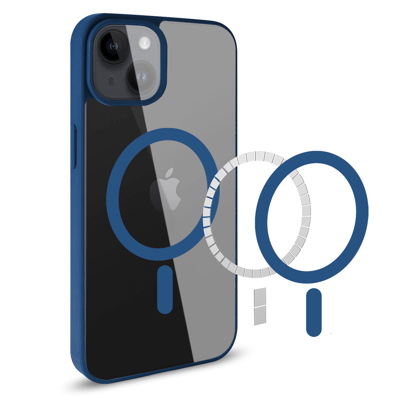 Phone Case Back Cover Magnetic Shell 2 in 1 Fashion Design iPhone 14 Transparent