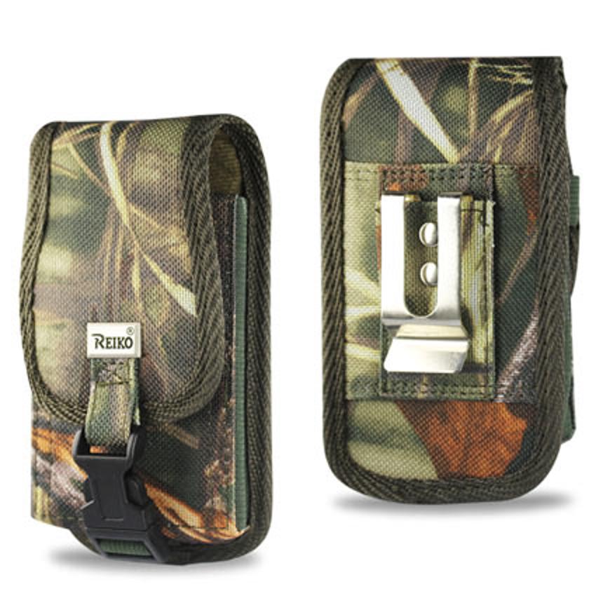 Vertical Rugged Pouch/Phone Holster With Buckle Clip Camouflage In Cardboard Packaging