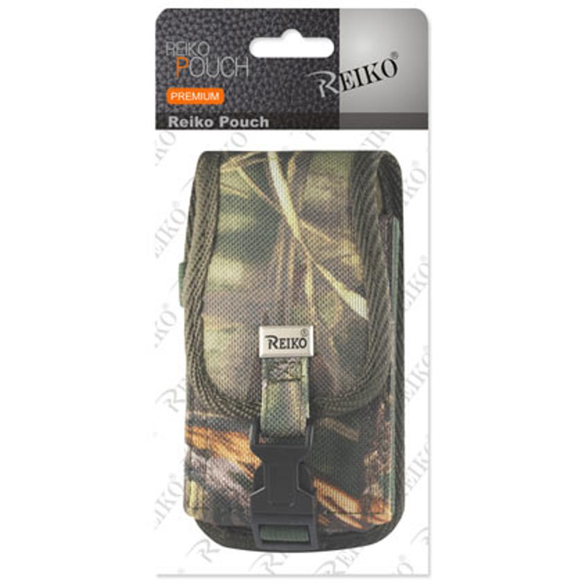 Vertical Rugged Pouch/Phone Holster With Buckle Clip Camouflage In Cardboard Packaging