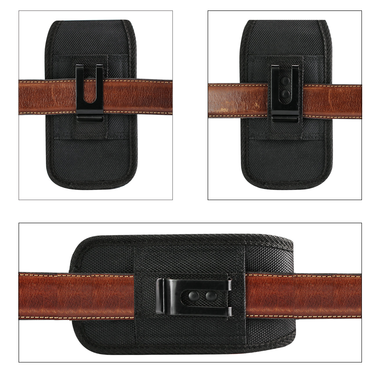 Reiko Vertical Rugged Pouch/Phone Holster With Belt Clip In Black
