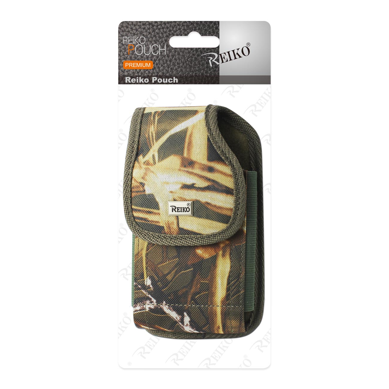 Vertical Rugged Pouch/Phone Holster With Velcro Closure Camouflage In Cardboard Packaging