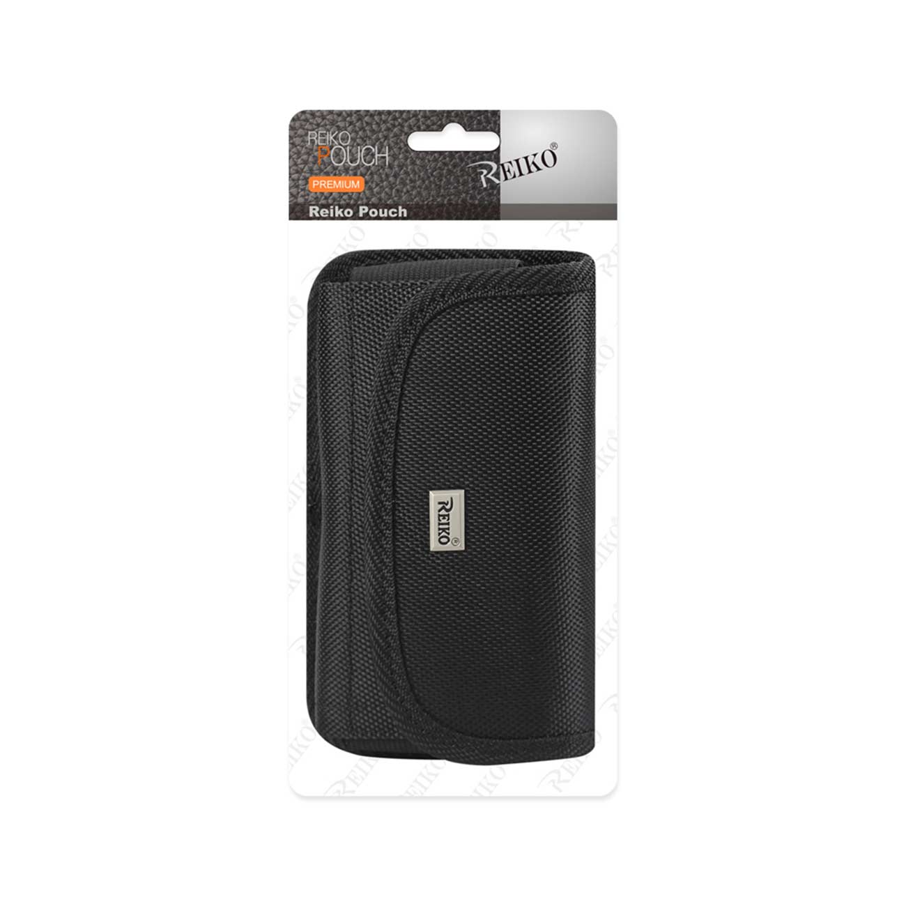 Pouch/ Phone Holster Rugged Horizontal With Velcro And Metal Belt Clip Black Color