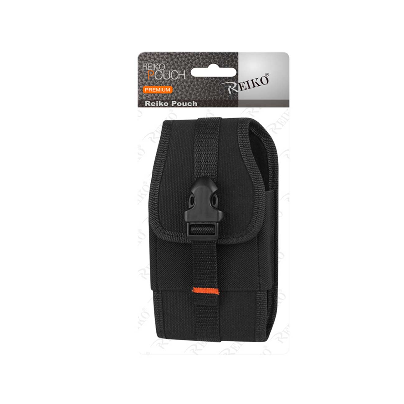Vertical Pouch/Phone Holster With Buckle Clip And Card Holder Black In Cardboard Packaging