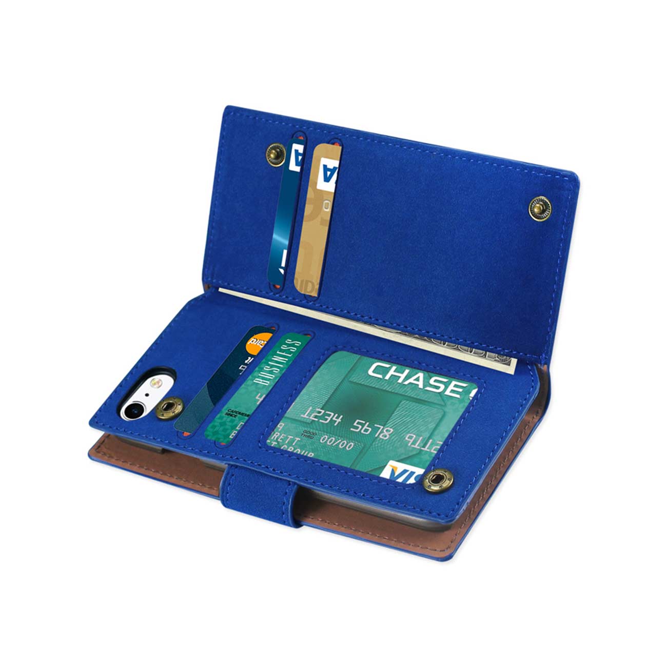 Wallet Case Doeskin With RFID Card Protection iPhone 7/ 8/ SE2 Navy Color