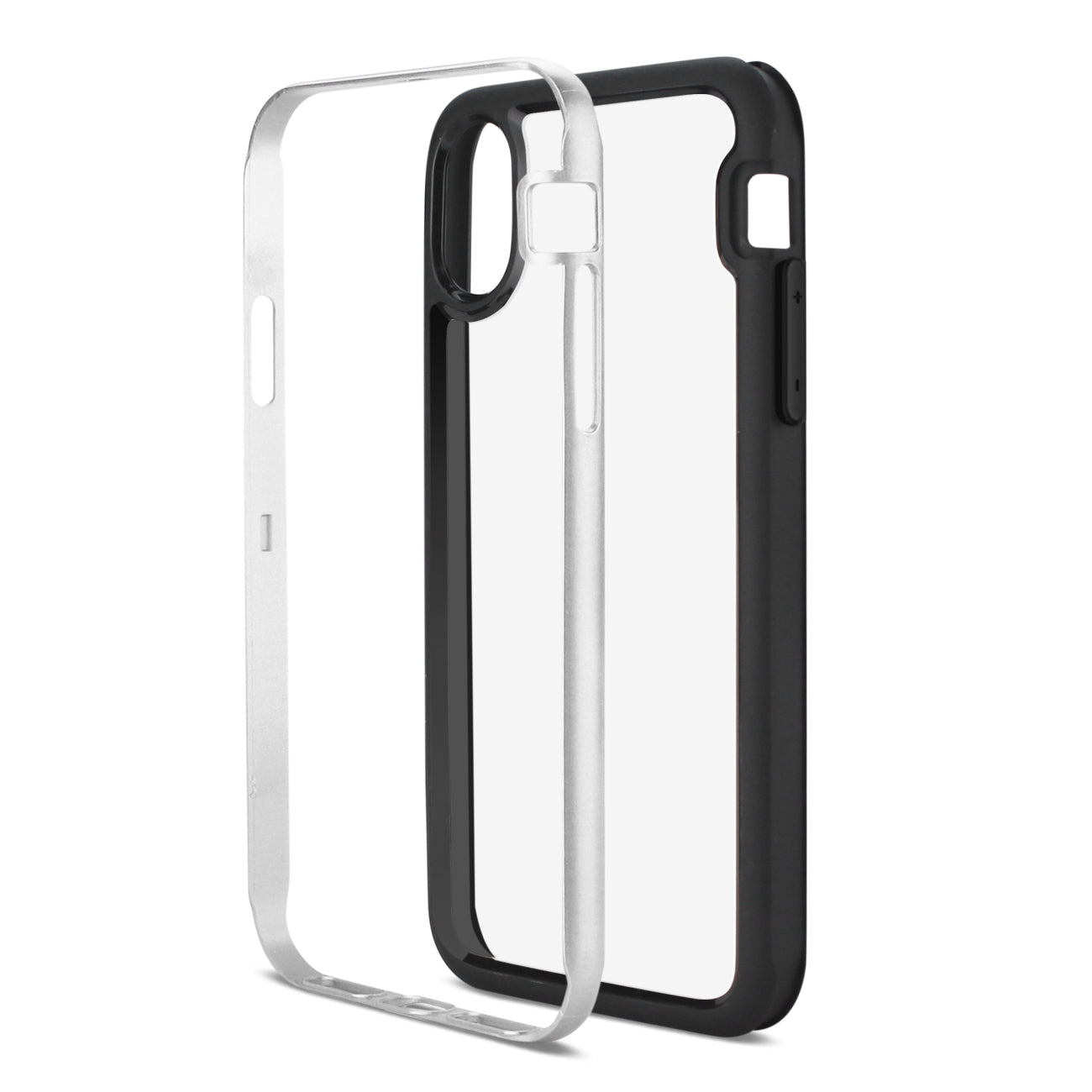 iPhone X/iPhone XS Hard Transparent Plastic TPU Case In Clear Silver
