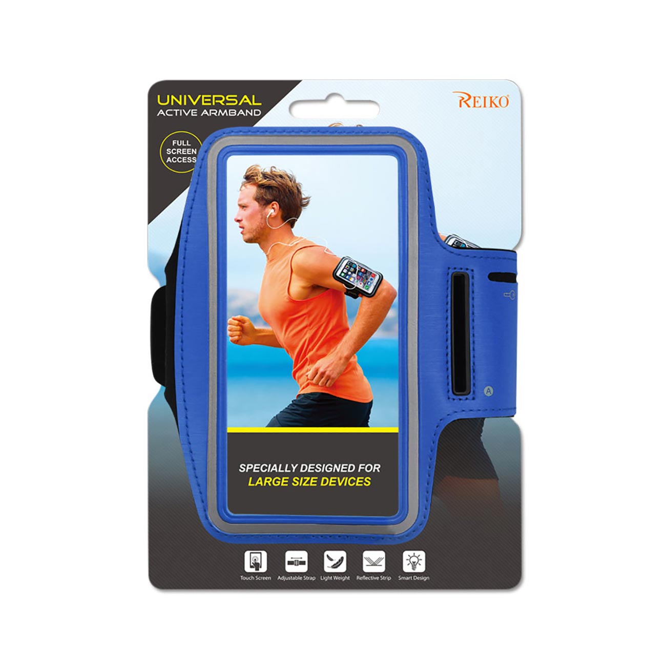 Reiko Running Armband With Touch Screen Case 6X3X0.75 Inches In Navy