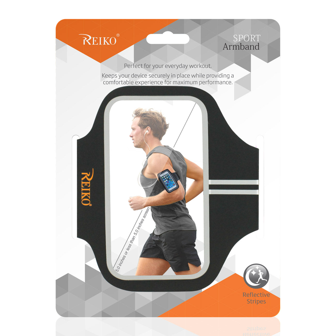 Reiko Running Sports Armband With Touch Screen 5X3X0.5 Inches Device In Black