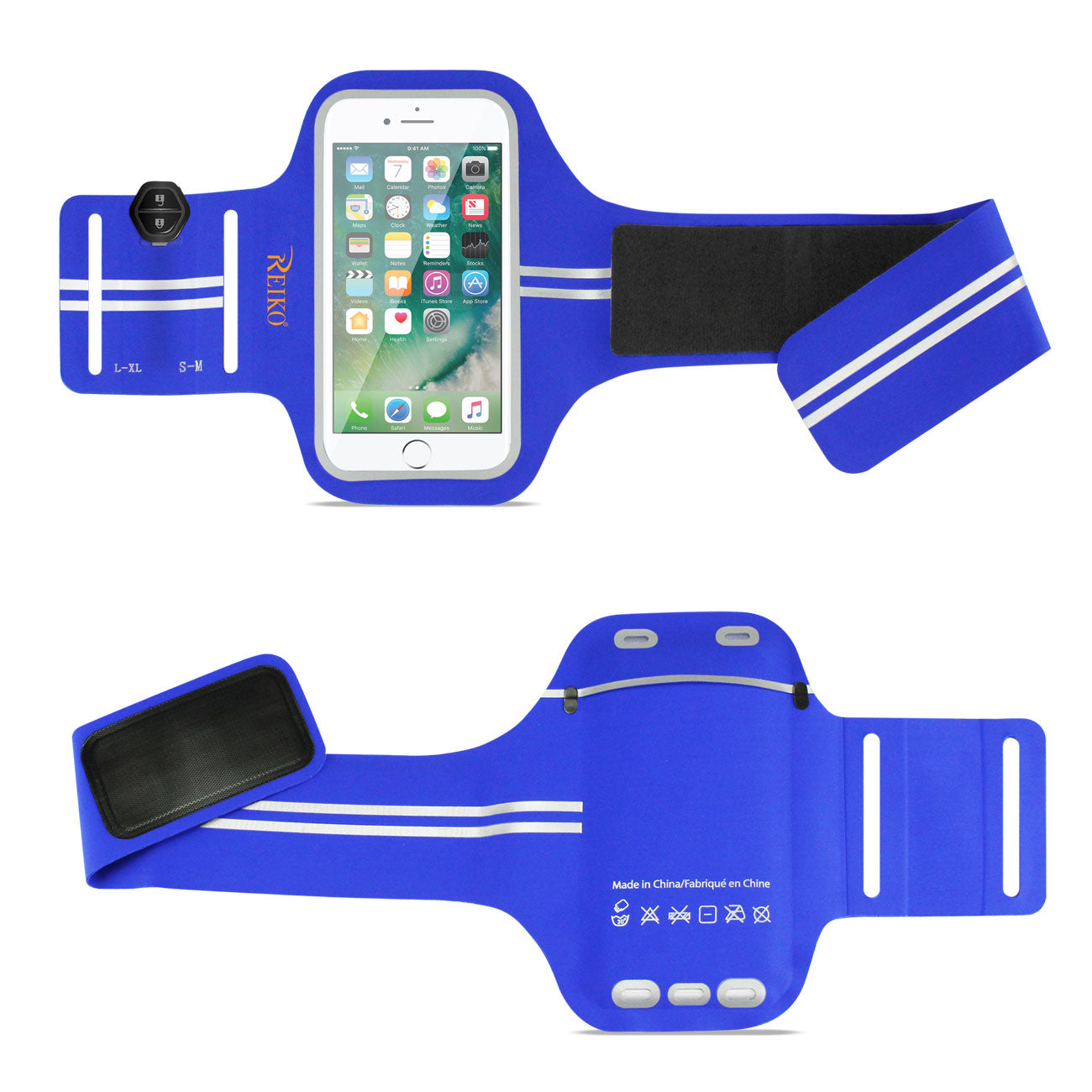 Reiko Running Sports Armband With Touch Screen 5X3X0.5 Inches Device In Blue