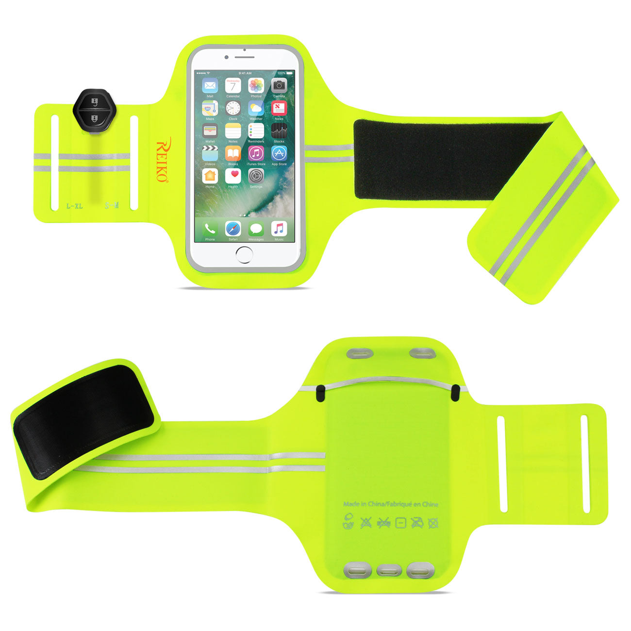 Reiko Running Sports Armband With Touch Screen 5X3X0.5 Inches Device In Green