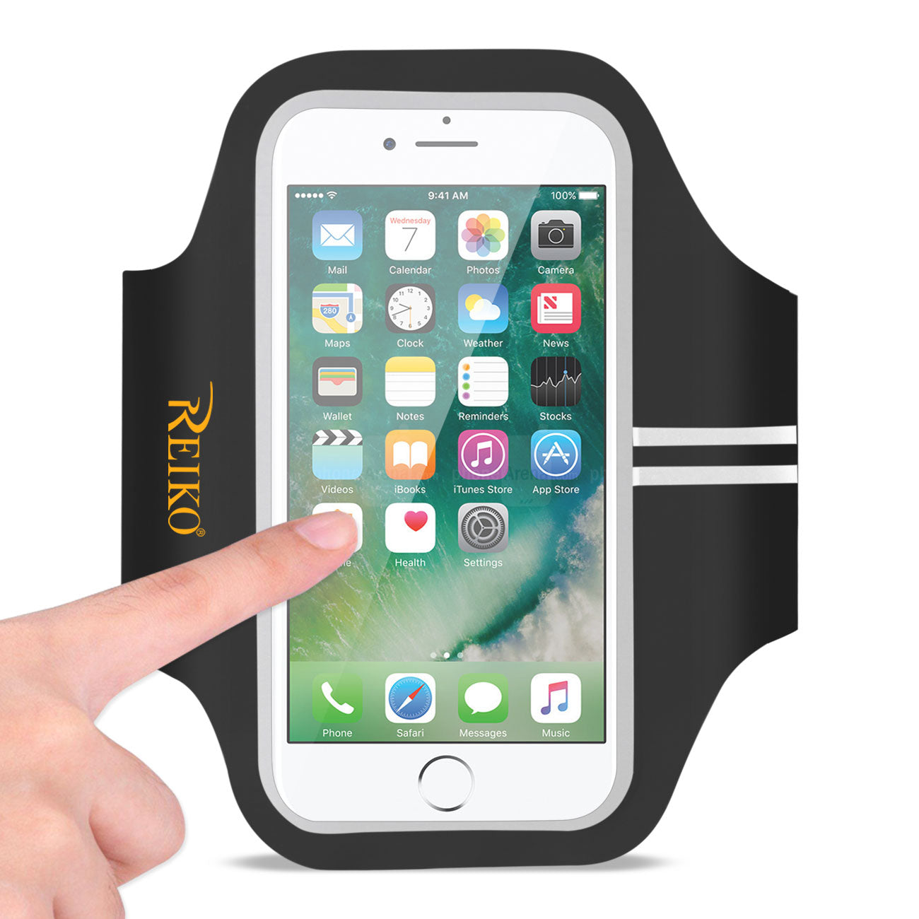 Reiko Running Sports Armband With Touch Screen 5.5X3X 0.5 Inches Device In Black