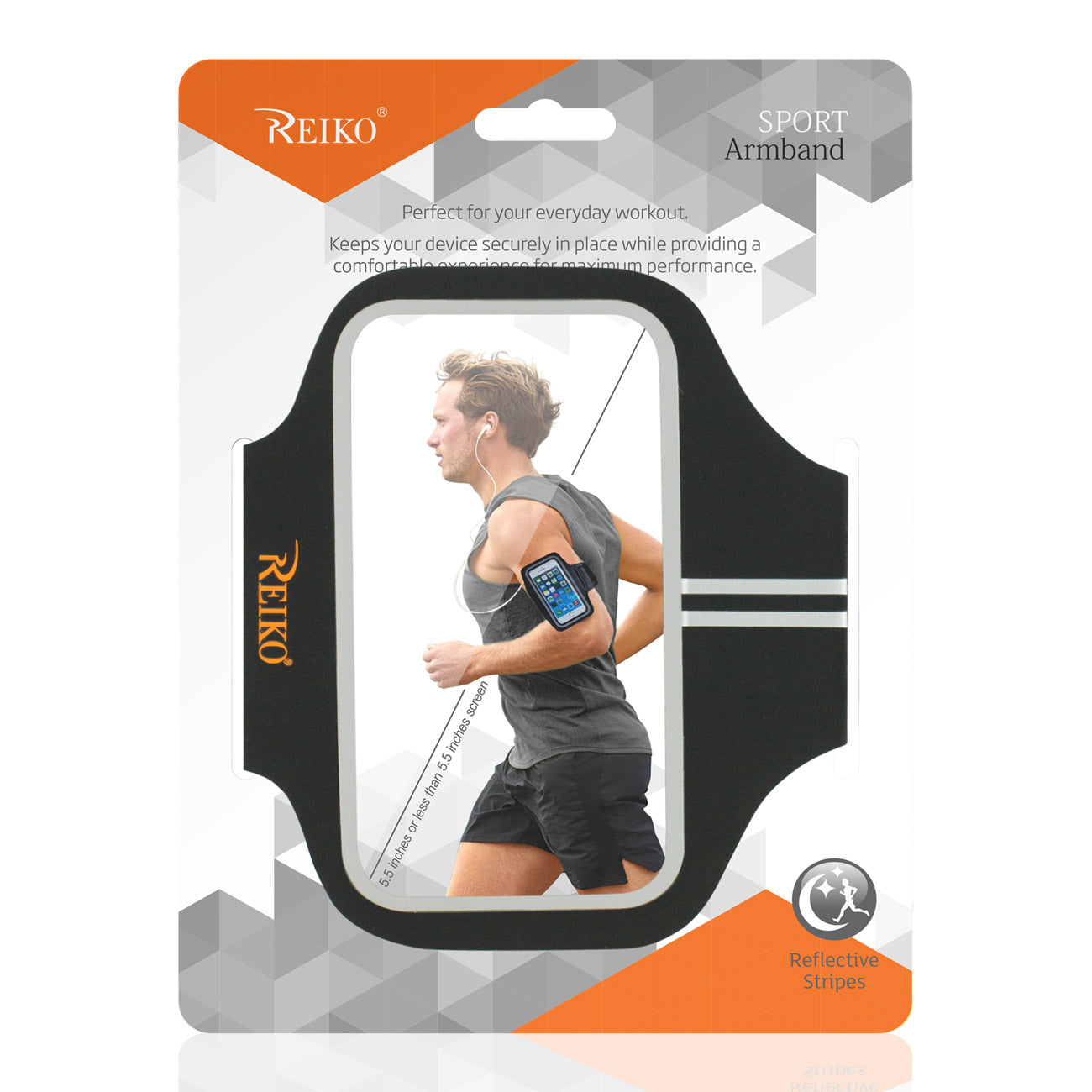 Reiko Running Sports Armband With Touch Screen 5.5X3X 0.5 Inches Device In Black