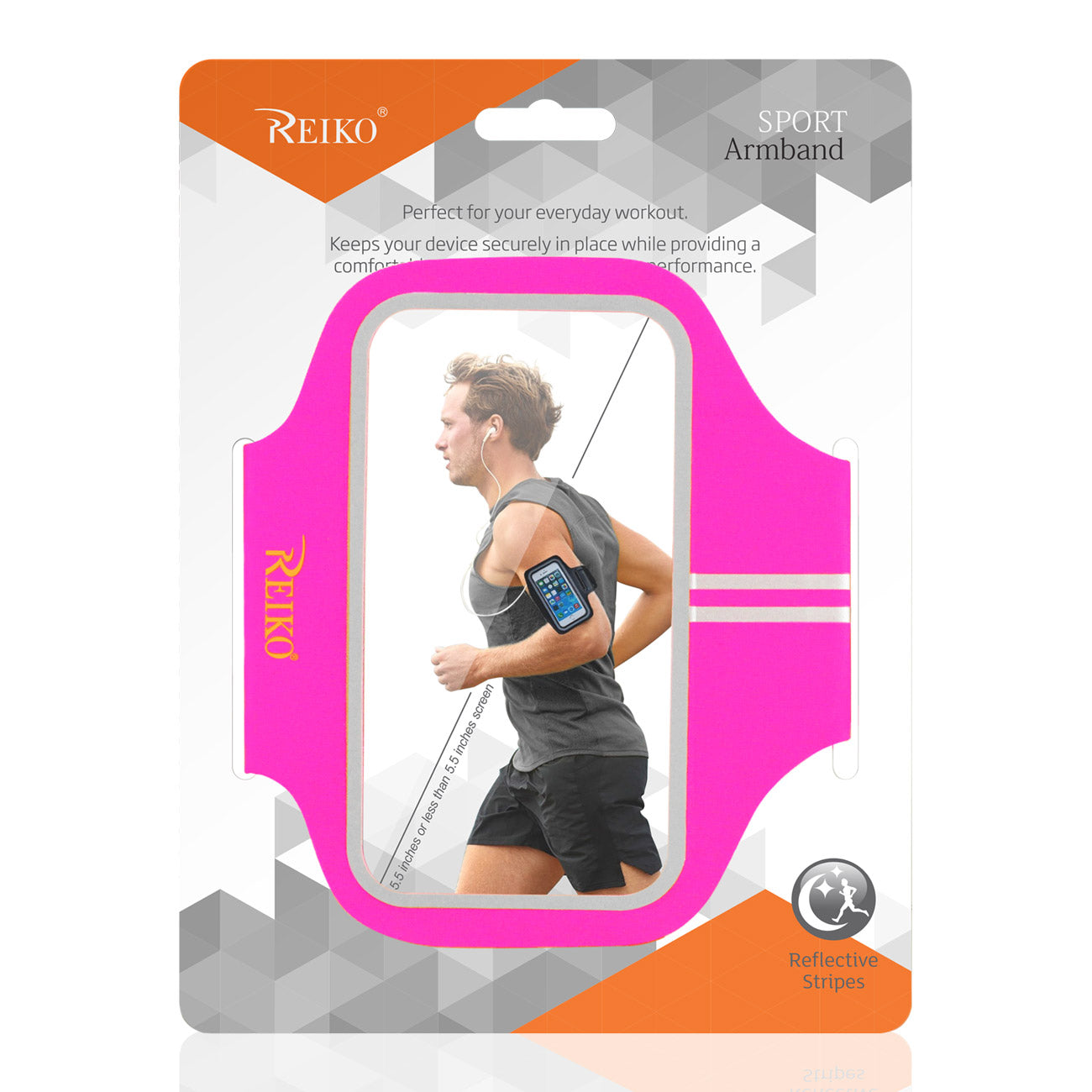 Reiko Running Sports Armband With Touch Screen 5.5X3X 0.5 Inches Device In Pink