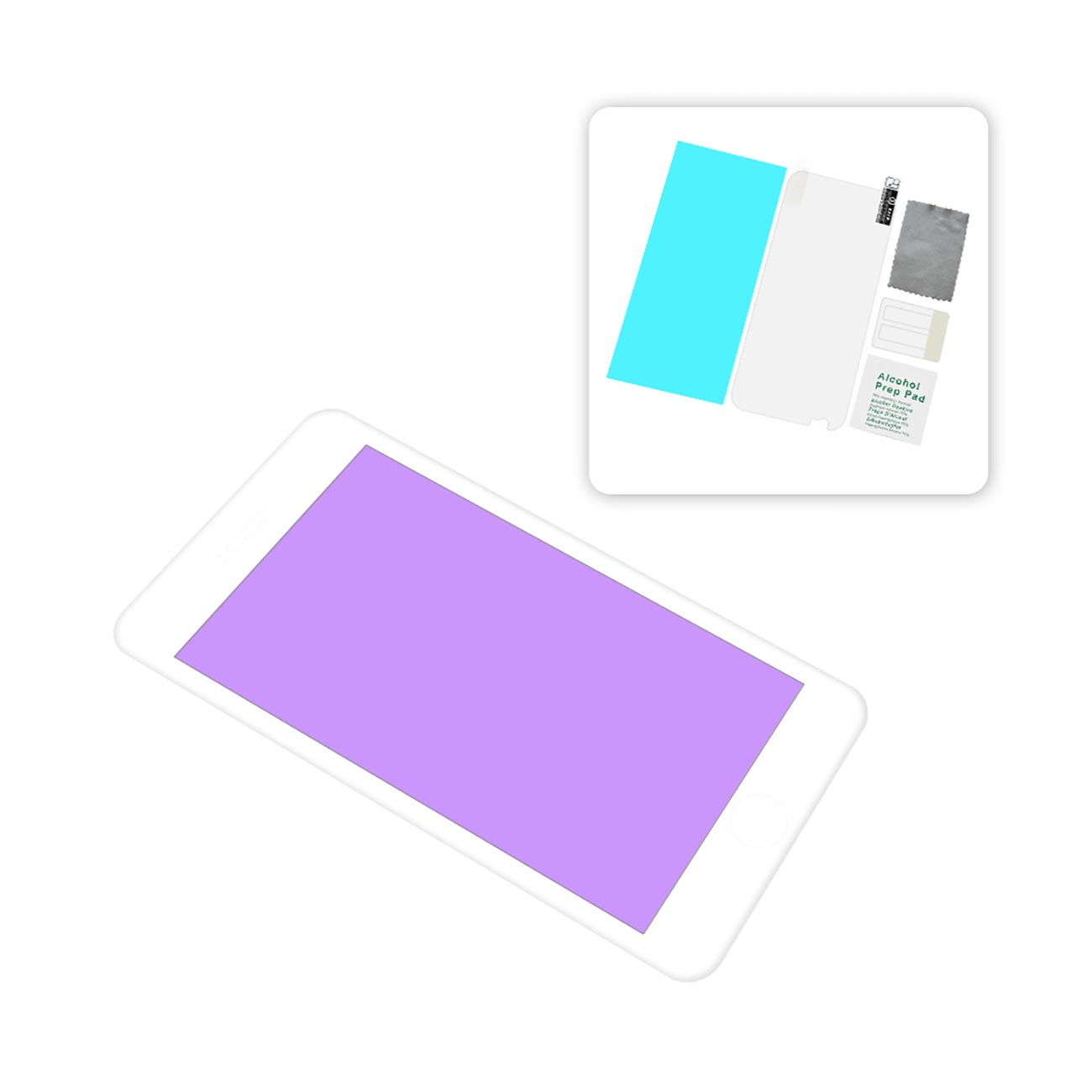 Glass Screen Protector Tempered 3D Anti Blue Light Filter iPhone 6 Plus White Color
