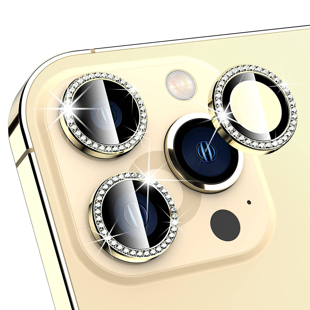 Diamond Camera Lens Protector for iPhone 14 Pro / iPhone 14 Pro Max In Gold
