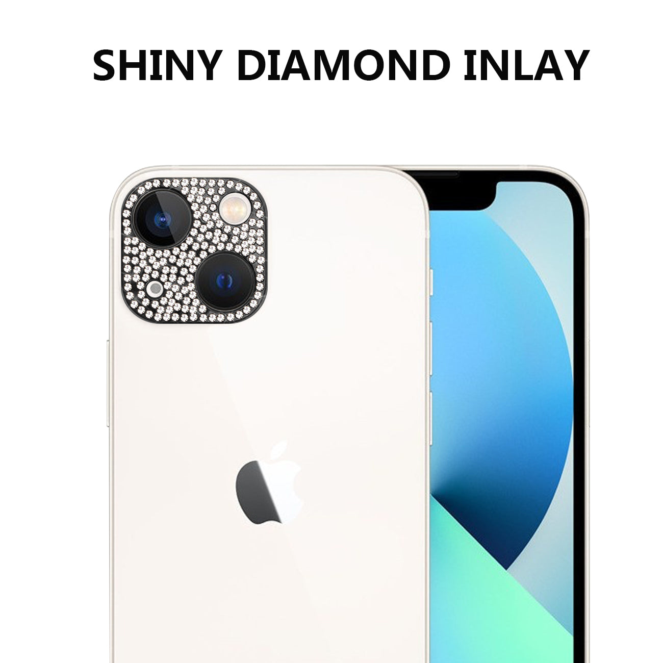 Camera Lens Protector Glitter Diamond For iPhone 13/ 13 Mini Black Color