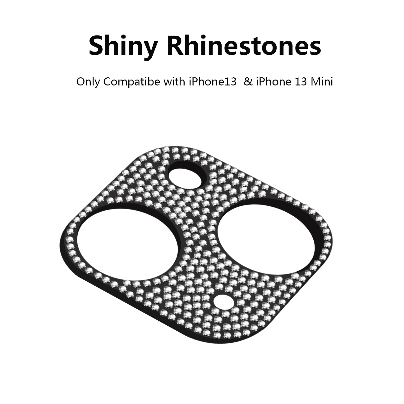Camera Lens Protector Glitter Diamond For iPhone 13/ 13 Mini Black Color