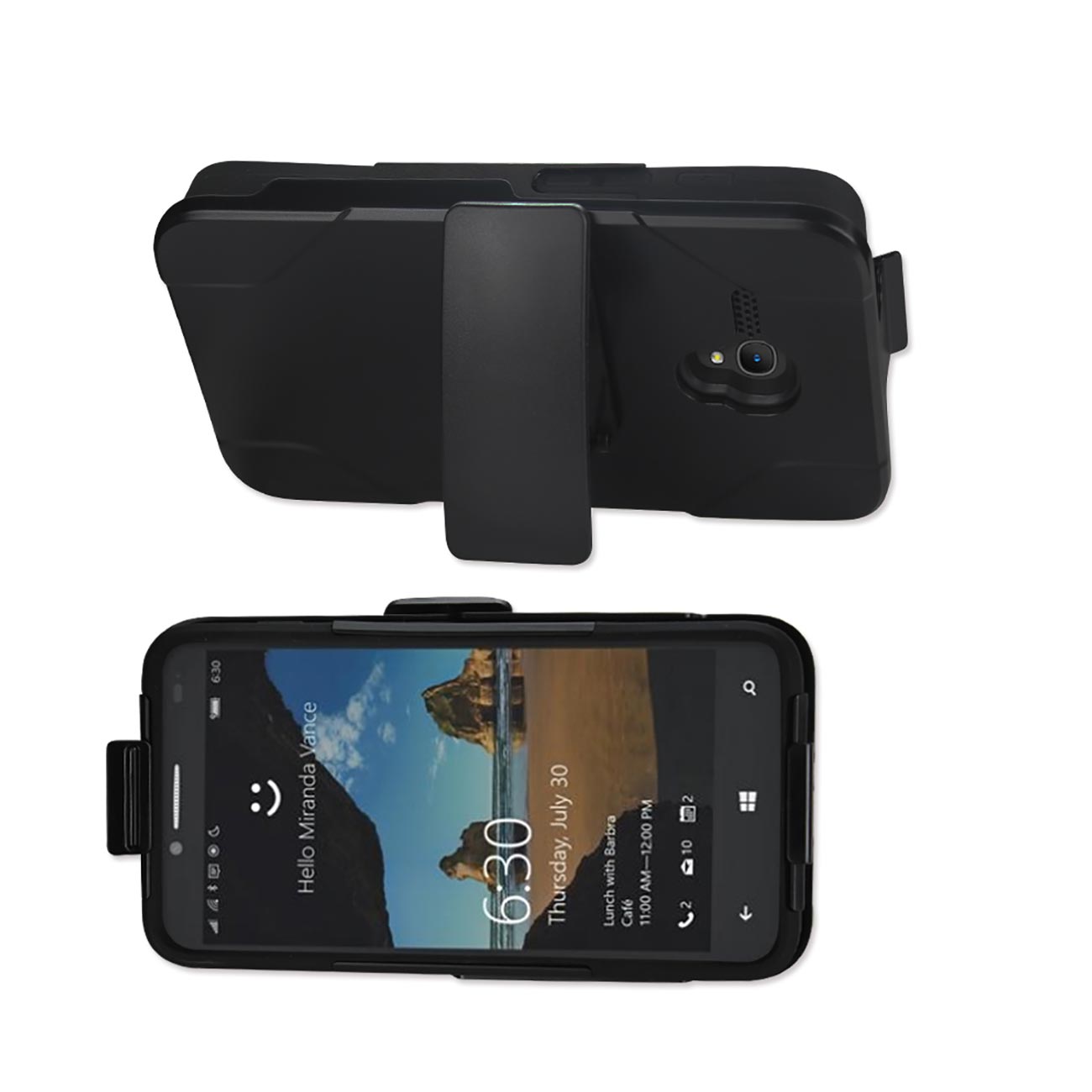 Case Holster Combo Hybrid Heavy Duty 3-In-1 Alcatel One Touch Fierce XL Black Color