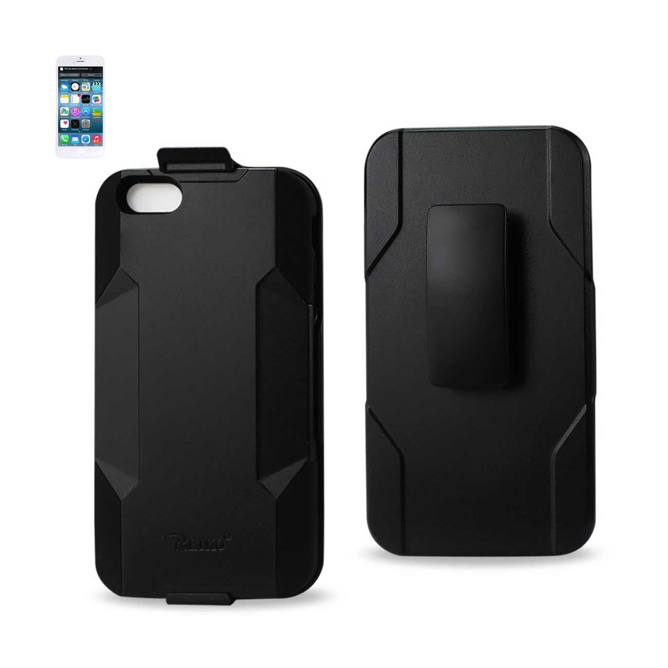 Reiko iPhone 6 Plus 3-In-1 Hybrid Heavy Duty Holster Combo Case In Black