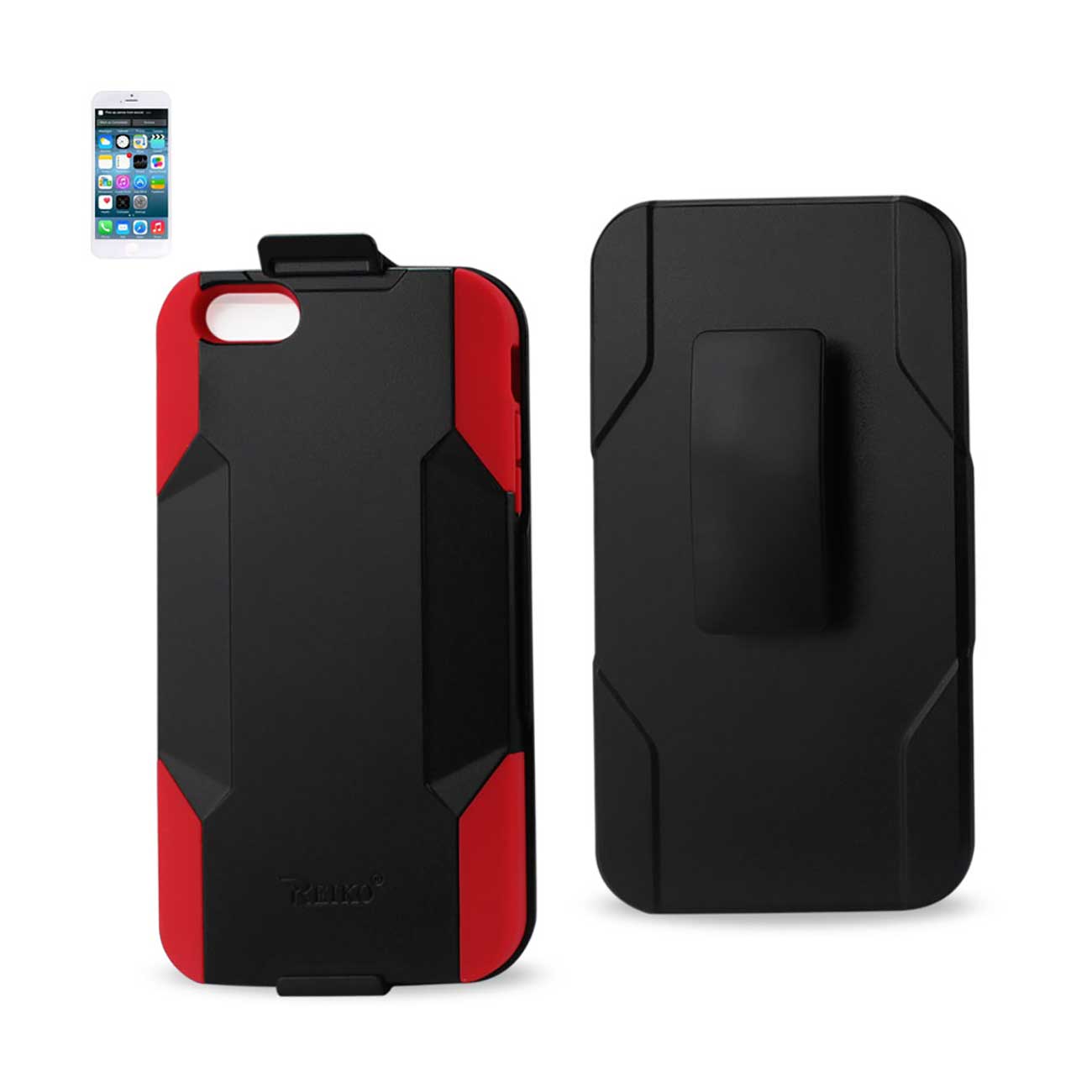 Case Holster Combo Hybrid Heavy Duty 3-In-1 iPhone 6 Plus Red Black Color